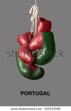 old Boxing Gloves in the Color of Portugal