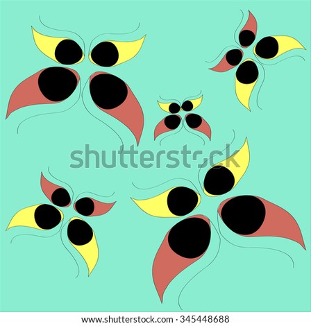 Simple butterfly seamless pattern. EPS 10 vector illustration.
