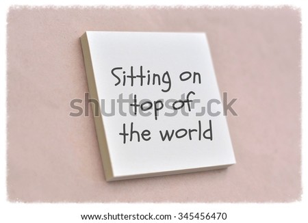 Text sitting on top of the world on the short note texture background