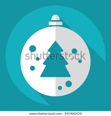 Flat modern design with shadow  Icon Christmas balls