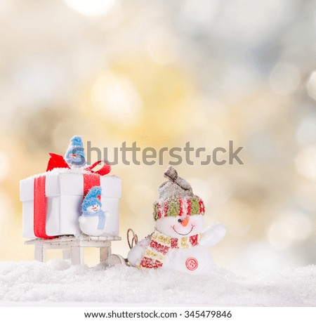 Christmas background with snowman 