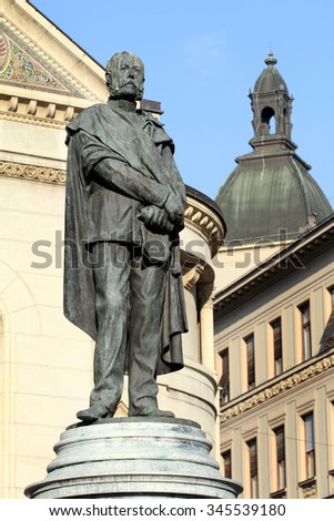 Peter Preradovi poet and translator - a monument Zagreb Croatia Balkan Europe