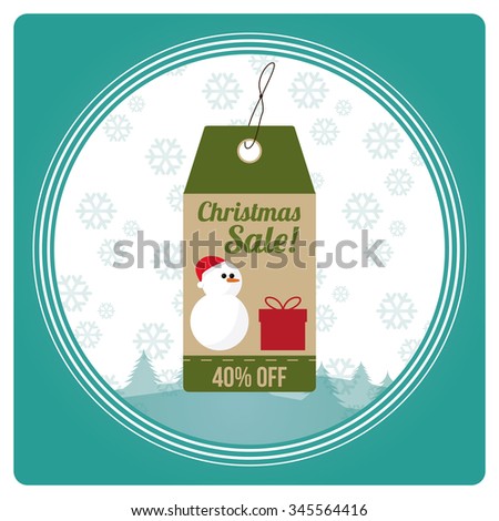christmas sale illustration over white and green background
