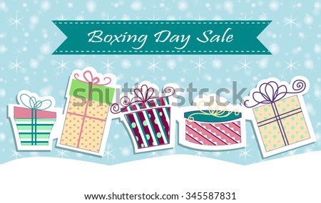 Christmas sale poster sign design. Vector illustration Boxing day