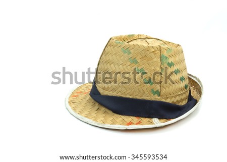 woven hat isolated on white background