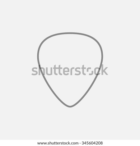 Guitar pick line icon for web, mobile and infographics. Vector dark grey icon isolated on light grey background.