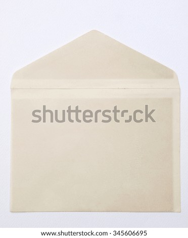 Old paper envelope on white background