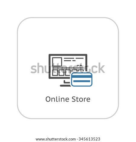 Online Store Icon. Flat Design. Business Concept. Isolated Illustration.