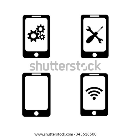 Phone - vector icon, set