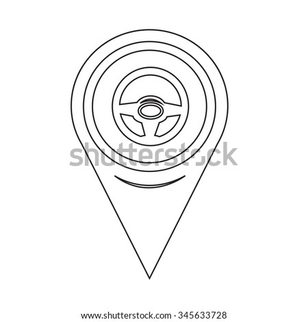 Map Pin Pointer car's steering wheel icon