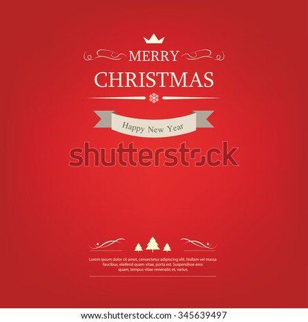 Merry christmas label and background. happy new year. christmas holiday.