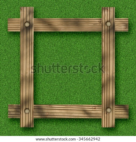 Brown wooden frame against a white background with copy space in the center.
