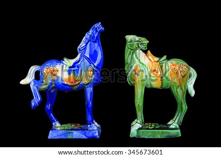 tri-coloured glazed pottery of the Tang DynastyÃ£??Tang sancai glaze horses