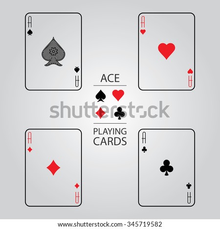 Set of playing cards vector: Ace