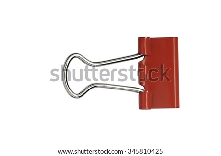 red paperclip on white background