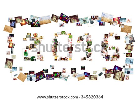 two thousand sixteen made many pictures on a white background