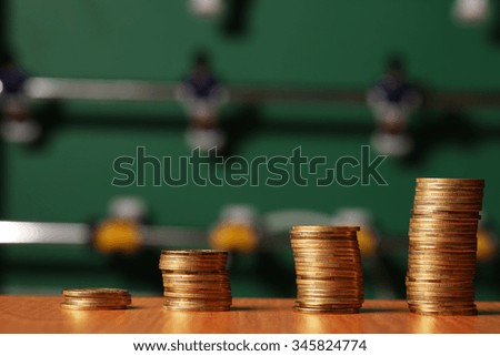 money on the table, coins and finance income