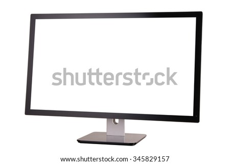 new computer monitor on white background in studio
