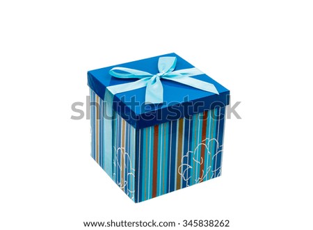 blue gift box on a white background