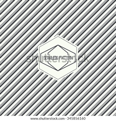 Vector seamless pattern with hipster vintage old banner. Repeating geometric shapes, diagonal stripe