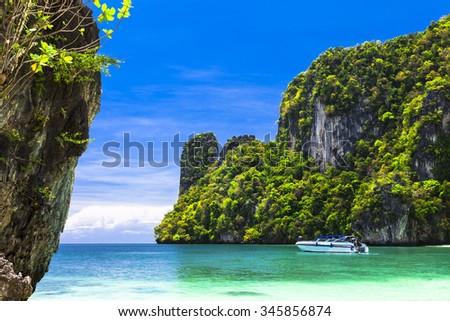 islands hopping in Thailand, Krabi province Royalty-Free Stock Photo #345856874