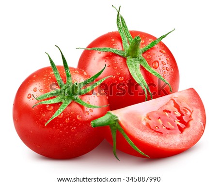 Tomato isolated on white background Clipping Path Royalty-Free Stock Photo #345887990