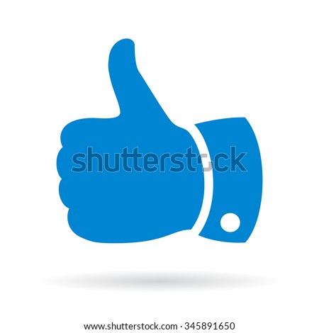 Thumb up finger sign vector illustration isolated on white background Royalty-Free Stock Photo #345891650