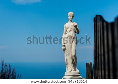 Beautiful marble sculpture of ancient greek god
