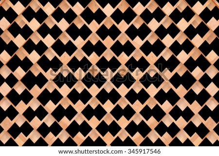 texture of  slat wall isolated on black background