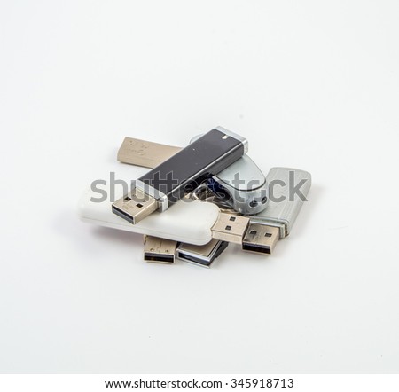 Usb flash memory stick isolated on white.