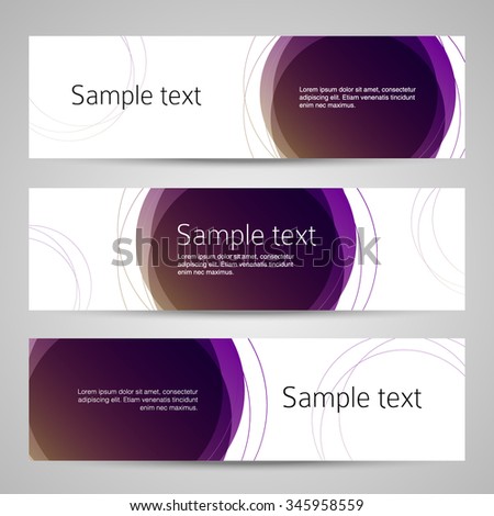 Set of vector banners design template with circle shapes background