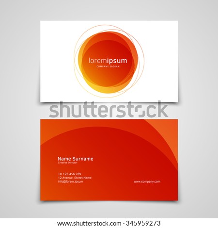Vector abstract business card design template with circle shapes




