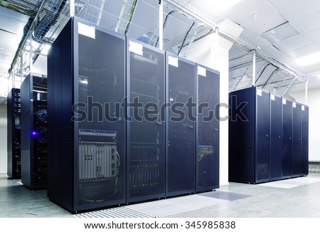 rackserver hardware in the data center Royalty-Free Stock Photo #345985838