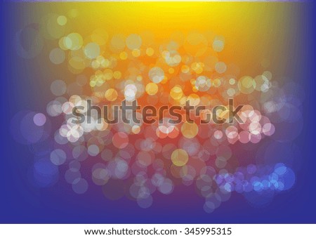 Blue and yellow holiday bokeh. Abstract Christmas background