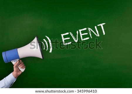 Hand Holding Megaphone with EVENT Announcement