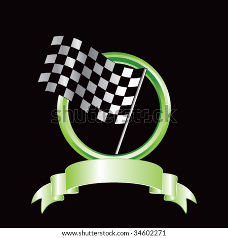 racing checkered flag on royal crest