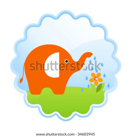 Computer icon with elephant.