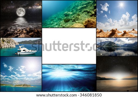 collage of photos from the sea travel. Backgrounds Collection