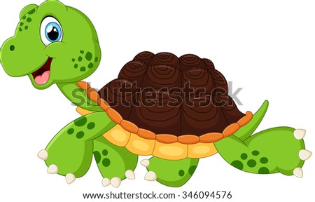 Happy turtle walking