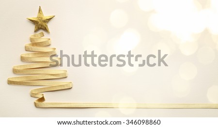 Christmas tree made from ribbon