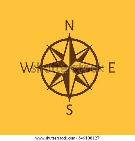 The compass icon. Navigation symbol. Flat Vector illustration