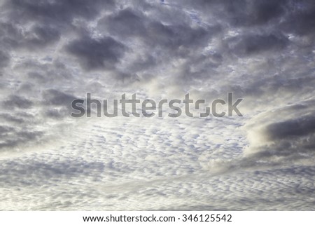 Sky with clouds in winter environment