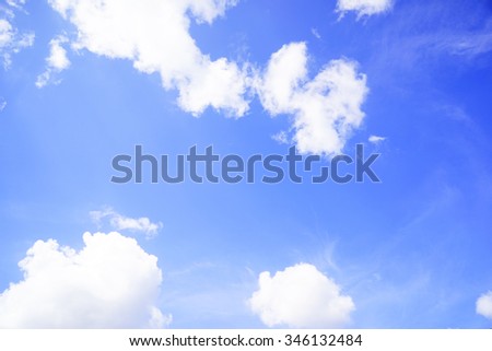 Natural background - blue sky with stratus white clouds over Hatyai city in October.