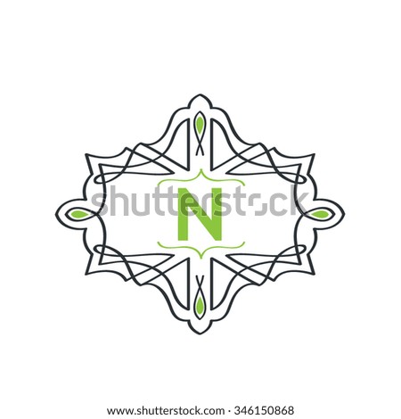 N letter vector logo template (sign, symbol, emblem, ornament)