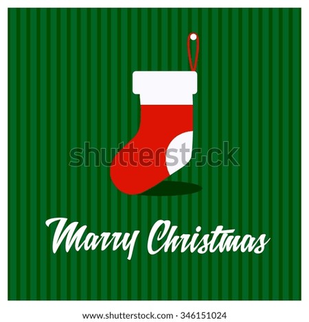 Christmas sock, gifts and presents icon. Vector illustration minimal flat design