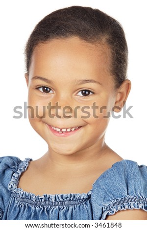 adorable casual girl a over white background