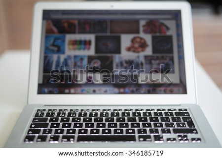 computer editing photos showing on the screen