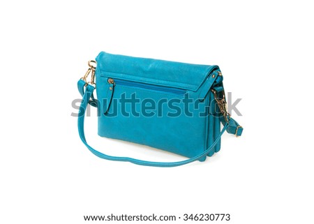 Women's leather bag on a white background
