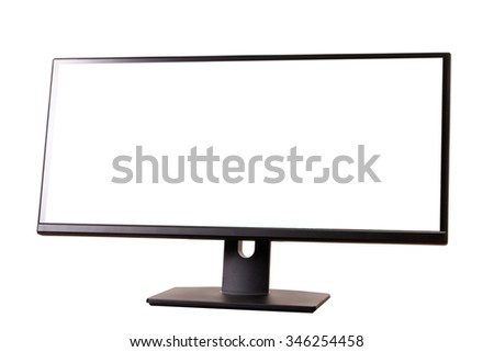 new computer monitor isolated on white background
