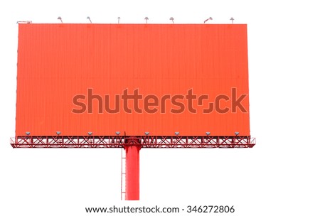 big red billboard on white background